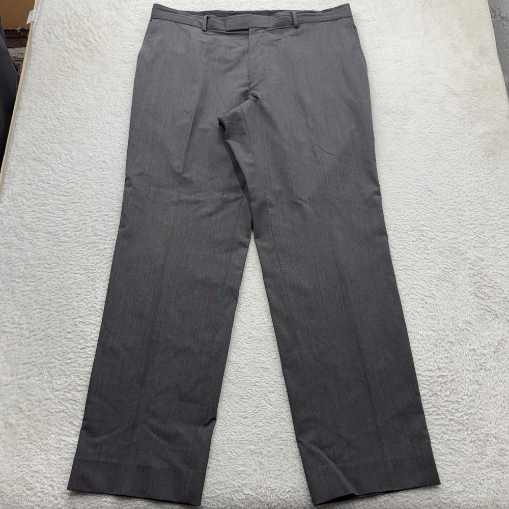 Hugo Boss James Brown US Mens 40R Gray Virgin Wool Blend Dress Pants Trousers